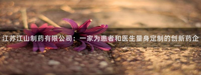 九游会老哥:江苏江山制药有限公司:一家为患者和医生量身定制的